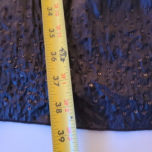 Eileen Fisher Women's Java Brown Rumpled Silk Sequined Dress Size XS - Picture 15 of 15